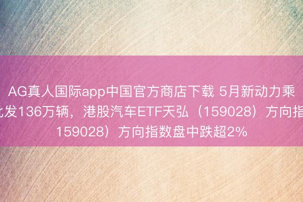 AG真人国际app中国官方商店下载 5月新动力乘用车厂商预估批发136万辆，港股汽车ETF天弘（159028）方向指数盘中跌超2%