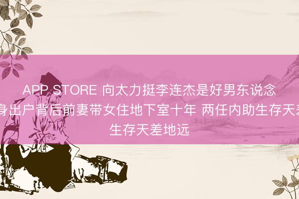 APP STORE 向太力挺李连杰是好男东说念主 净身出户背后前妻带女住地下室十年 两任内助生存天差地远