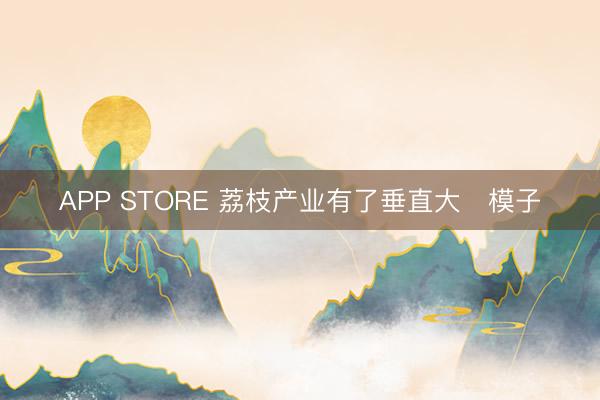 APP STORE 荔枝产业有了垂直大‍模子